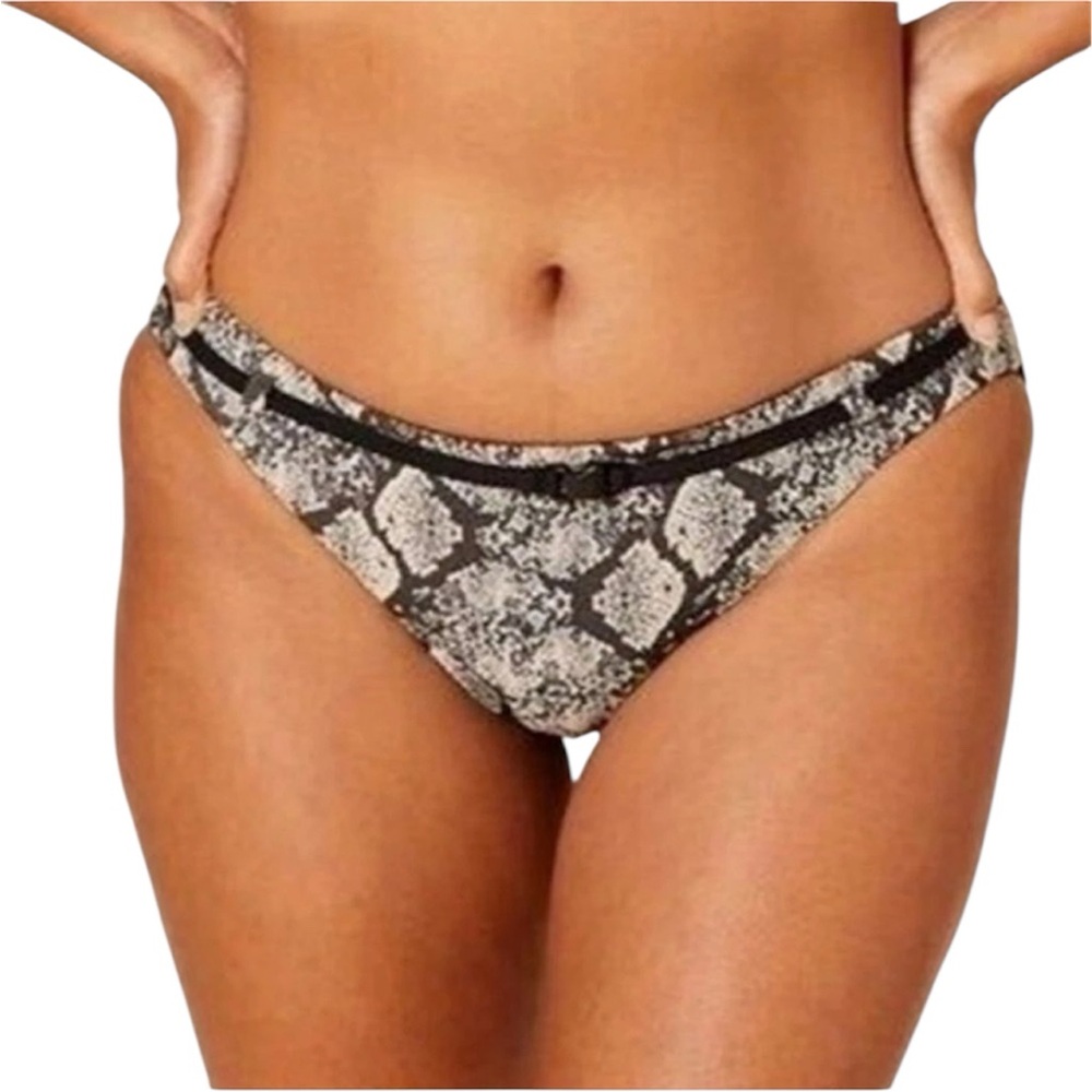 Andie Swim The Riviera Bikini Bottom Belted Snake Size XS NWT